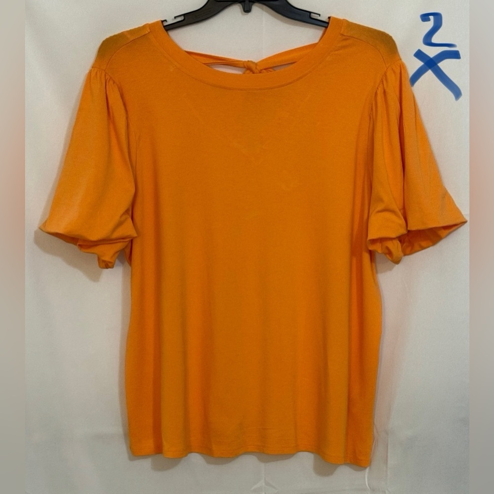 Cupio Vibrant Orange Short Sleeve Top
